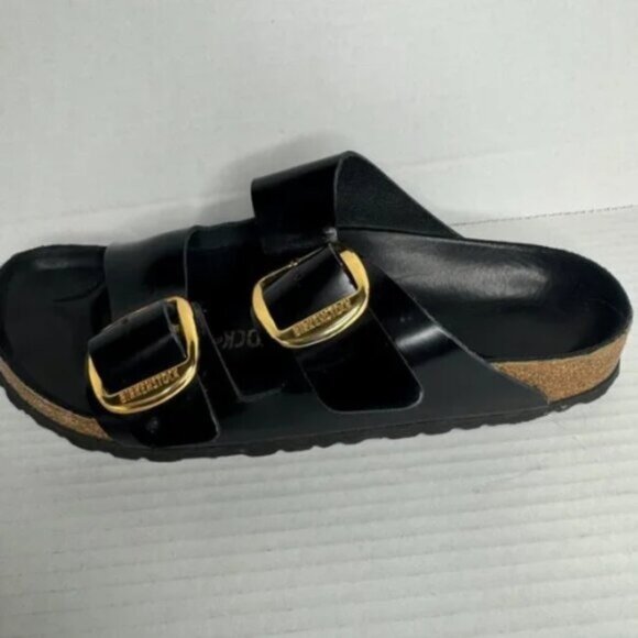 Birkenstock Arizona Big Buckle High Shine Black Sandals - Picture 3 of 6